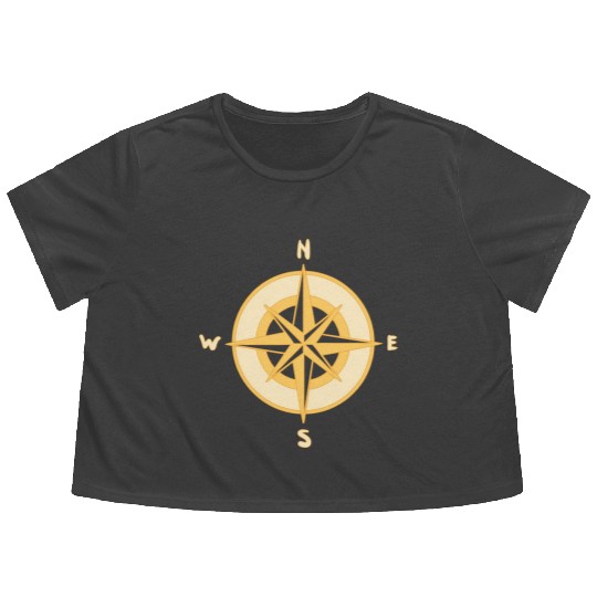 Nautical Compass star / rose, cardinal directions Flowy Cropped Tees
