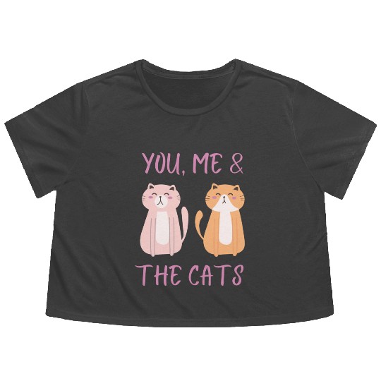 ask me about my cat funny cat Flowy Cropped Tees