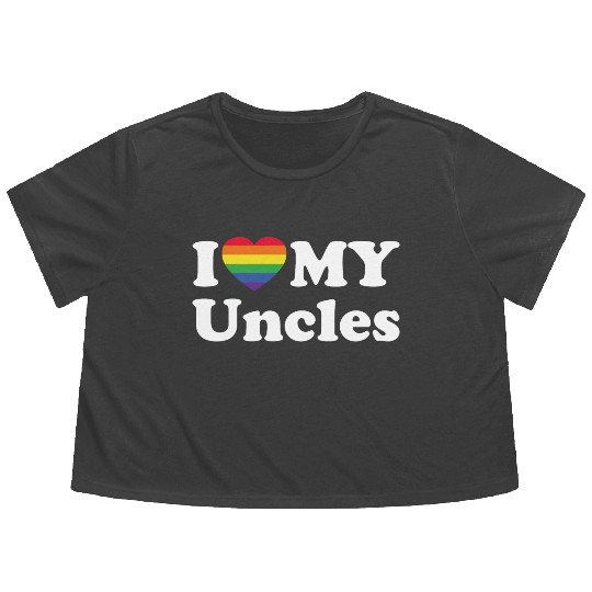 LGBTQ I Love My Uncles Gay Trans Guncle Flowy Cropped Tees