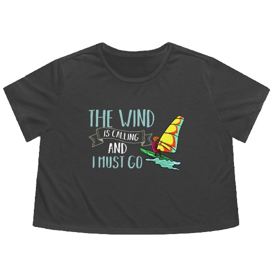 Windsurfing Board Sail Paddle Windsurfer Flowy Cropped Tees