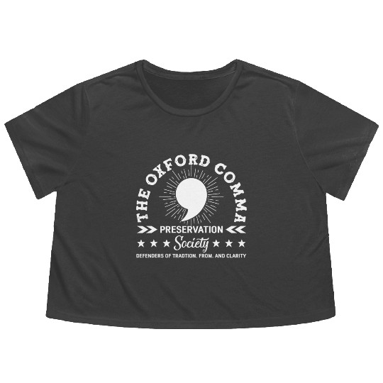 The Oxford Comma Appreciation Society Flowy Cropped Tees