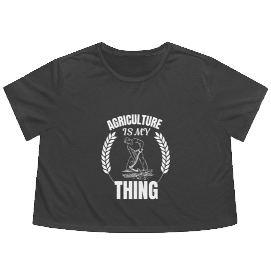 AGRICULTURE IS MY THING, FARMER GIFT IDEAS, BEEF Flowy Cropped Tees