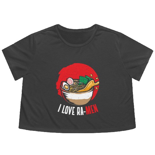 I Love Ramen | Ramen Lover Flowy Cropped Tees | Ramen Lover