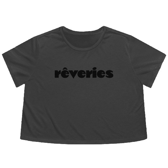 Reveries (black) Flowy Cropped Tees