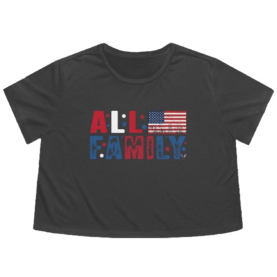 American Independence day family Flowy Cropped Tees design,