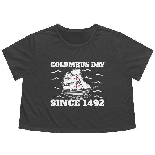 Columbus Day Italian Pride Flowy Cropped Tees