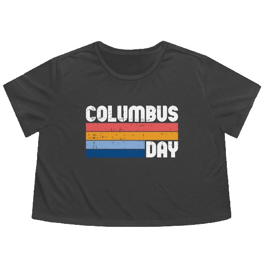 Columbus Day Italian Pride Flowy Cropped Tees