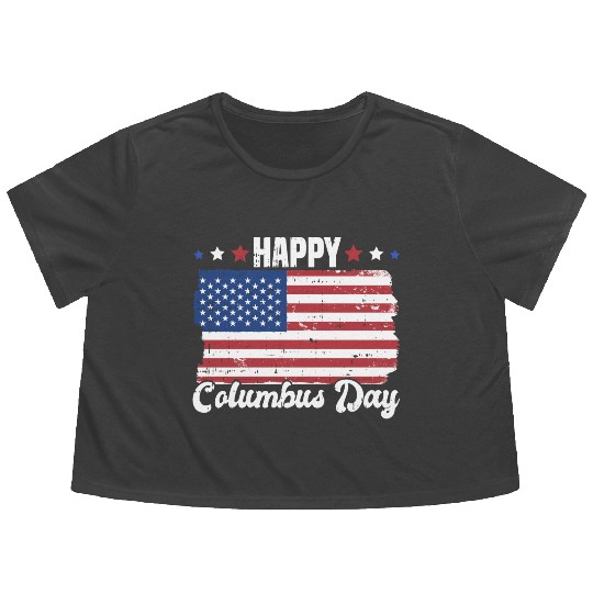 Columbus Day Italian Pride Flowy Cropped Tees