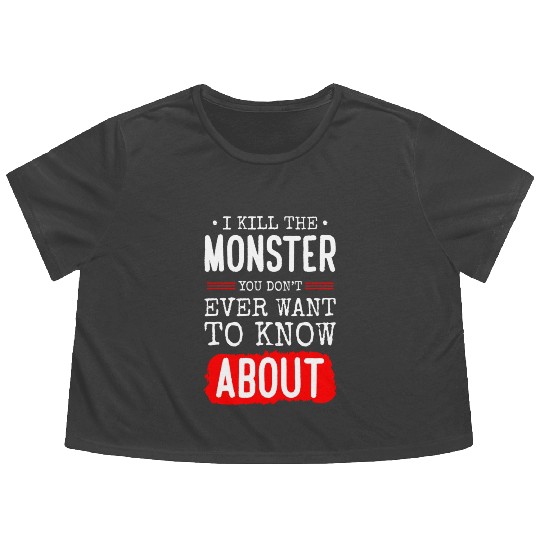 Evil Cute Little Sister Brother Flowy Cropped Tees