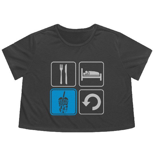 Boba Tea Repeat daily Flowy Cropped Tees