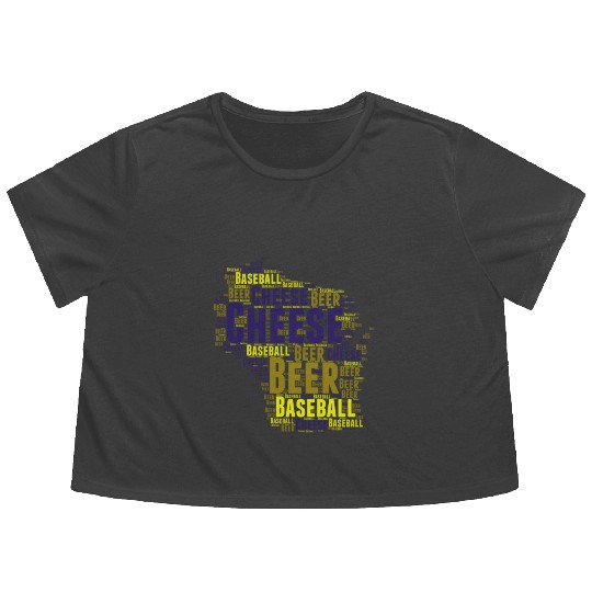 Cheese, Beer, and Baseball Wisconsin Flowy Cropped Tees