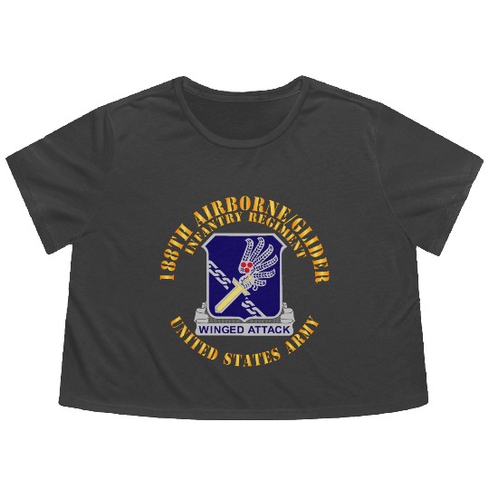 Army 188th Airborne Glider Infantry Regiment DUI X Flowy Cropped Tees