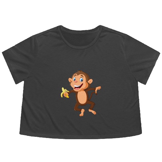 Monkey Flowy Cropped Tees