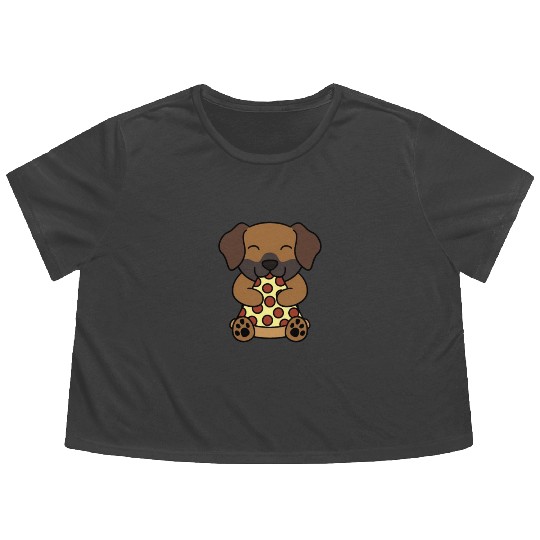 Rhodesian Ridgeback Pizza Lover Flowy Cropped Tees