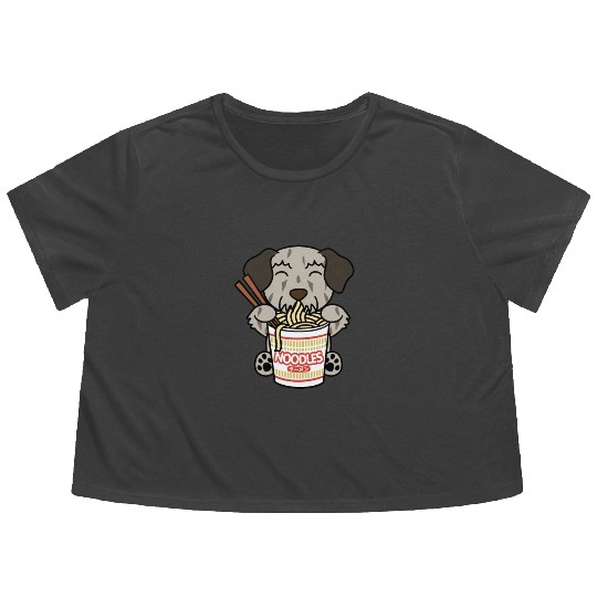 Irish Wolfhound Instant Ramen Noodles Flowy Cropped Tees