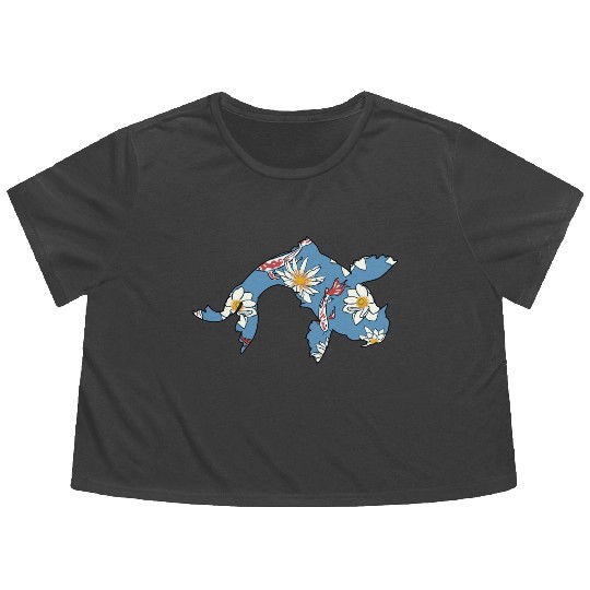 Koi Carp Japan Fish Colorful Pond Hobby Flowy Cropped Tees