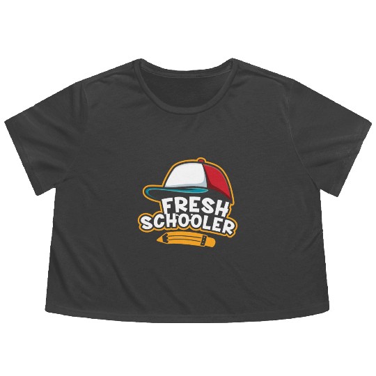 Preschool Kids Back to School Fresh Schooler Flowy Cropped Tees