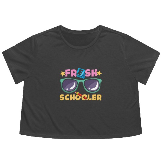 Preschool Kids Back to School Fresh Schooler Flowy Cropped Tees