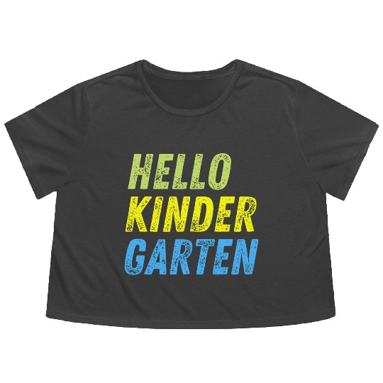 Hello Kindergarten Teacher back to school Flowy Cropped Tees