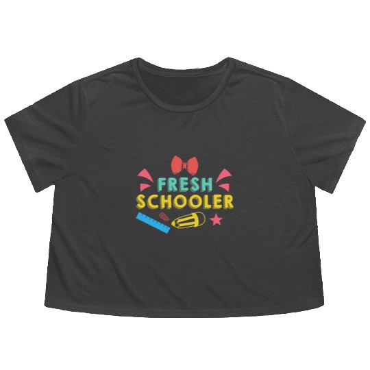 Preschool Kids Back to School Fresh Schooler Flowy Cropped Tees
