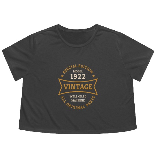 Born 1922 Vintage 100 Year Old 100th Birthday Gift Flowy Cropped Tees
