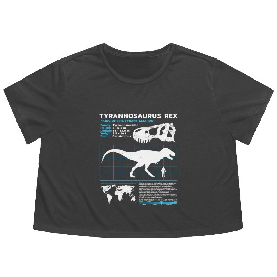 Tyrannosaurus Rex fact sheet Flowy Cropped Tees