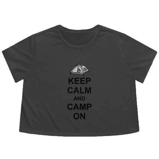 Keep Calm Camp On Flowy Cropped Tees
