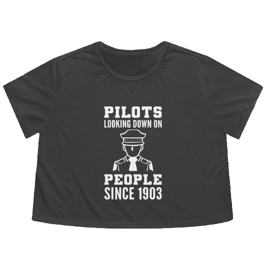 Looking Down People Commercial Pilot Gift Flowy Cropped Tees