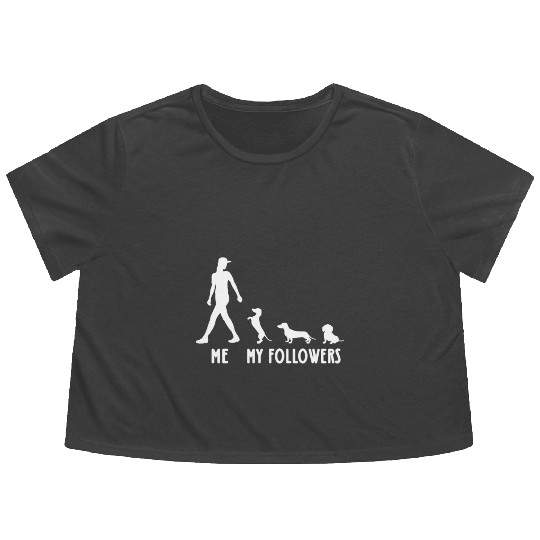 Dachshund My Followers Flowy Cropped Tees Dachshund Lover Women