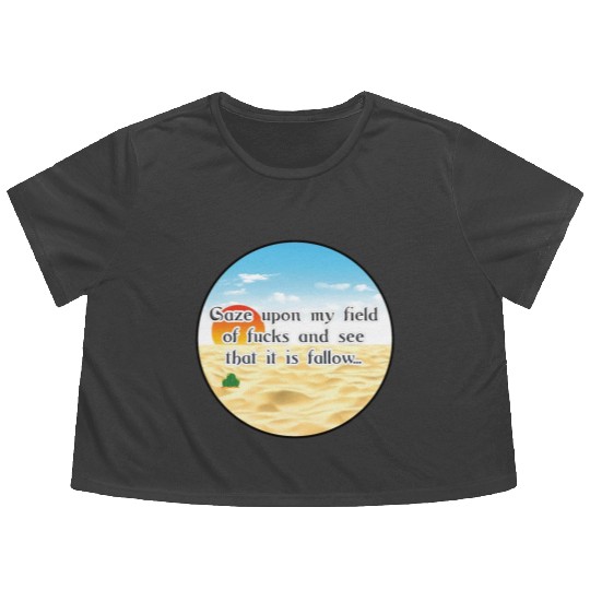 No Fucks Given I Dont Care Fuck Off No F*cks Cacti Flowy Cropped Tees