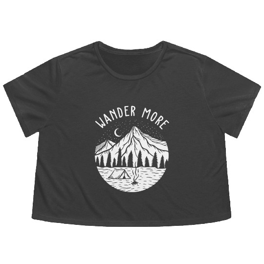 Mountains Landscape Celestial Nature Camping Flowy Cropped Tees