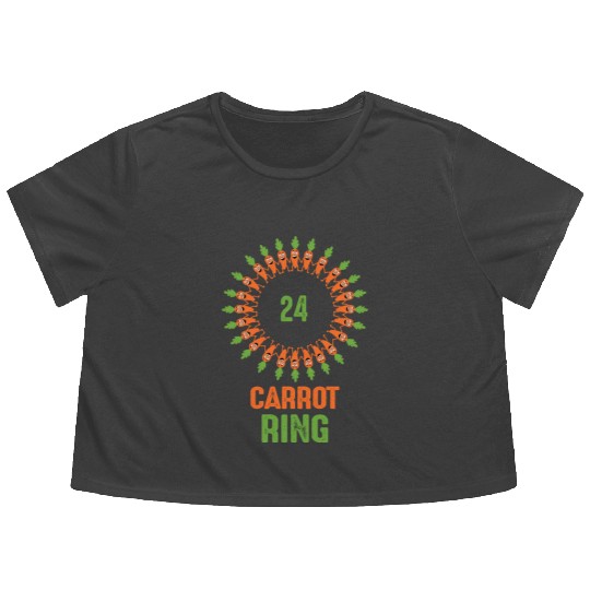 24 Carrot Ring Original and Clever vegetable pun Flowy Cropped Tees