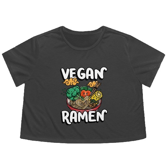 Vegan Ramen | Ramen Lover Flowy Cropped Tees | Ramen Lover