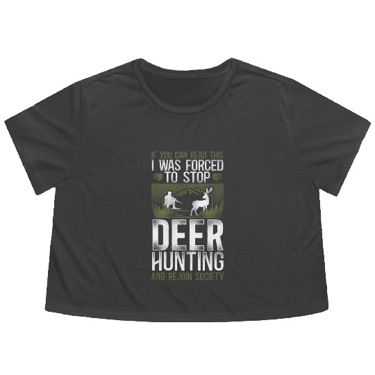 Buck Deer Hunting Hunter Vintage Flowy Cropped Tees