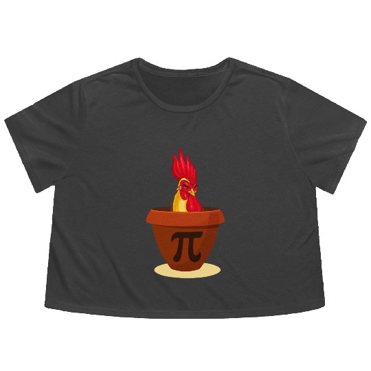 Funny Chicken Pot Pie Flowy Cropped Tees Chicken Pi day