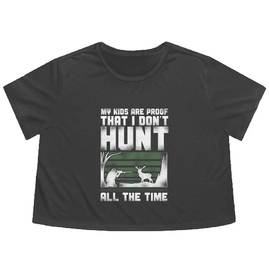 Buck Deer Hunting Hunter Vintage Flowy Cropped Tees