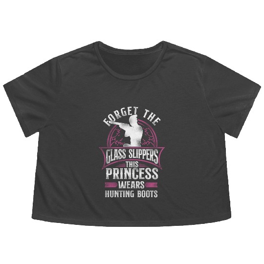 Buck Deer Hunting Hunter Girl Flowy Cropped Tees