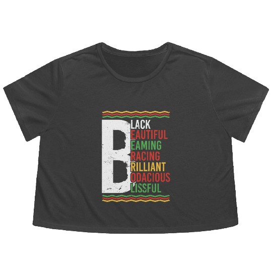 Black Beautiful Beaming Bracing Brilliant Flowy Cropped Tees