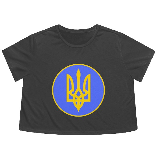 Ukraine trident Flowy Cropped Tees