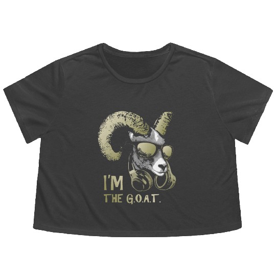 I'm The Goat Bling Cool and Funny Music Animal Flowy Cropped Tees