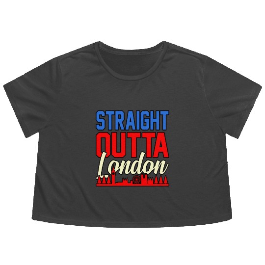 London Funny Gift Idea Flowy Cropped Tees