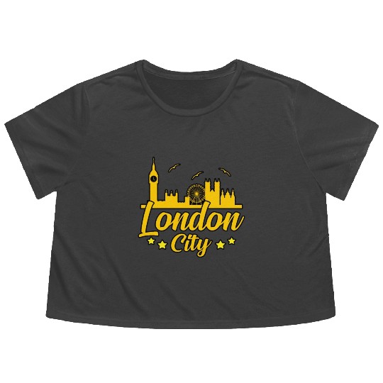 London Funny Gift Idea Flowy Cropped Tees