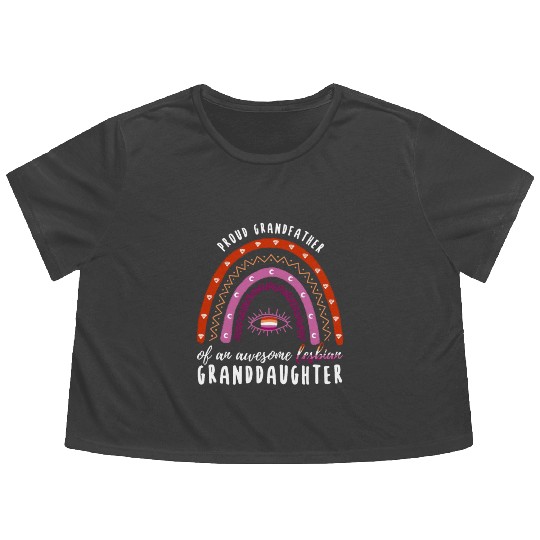 Rainbow Grandfather Lesbian Granddaughter Flowy Cropped Tees