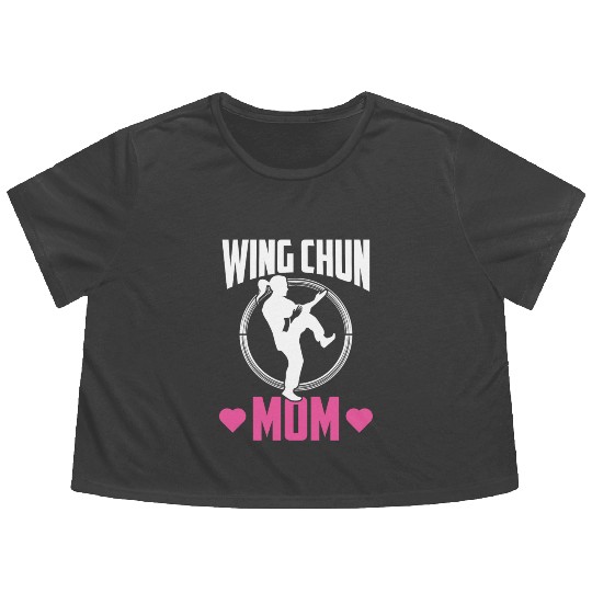 Wing Chun Mom Fighter Coach Martial Arts Training Flowy Cropped Tees