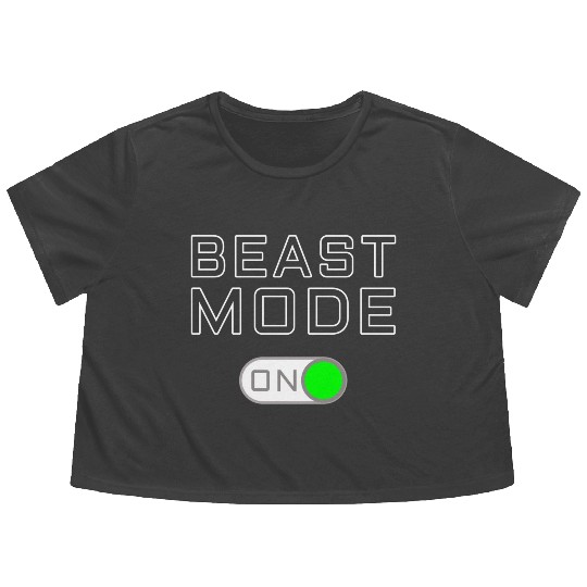 Beast Funny Workout Gym Mode Flowy Cropped Tees