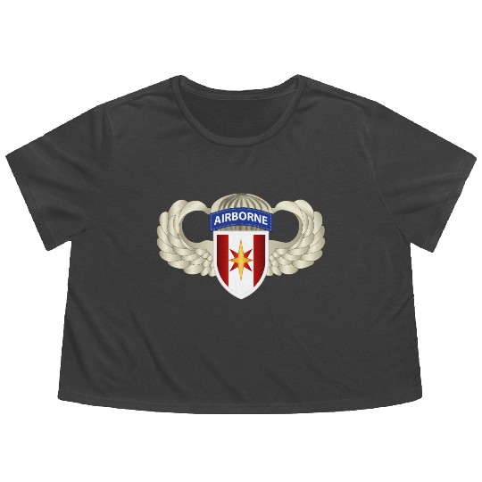Army 44th Medical Brigade Wings Flowy Cropped Tees