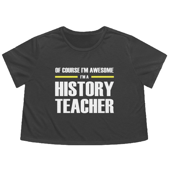 Awesome History Teacher Premium Flowy Cropped Tees