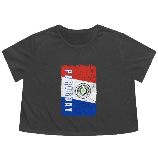 Paraguay Flag Flowy Cropped Tees