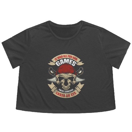 Pirates Outlaw Buccaneer Flowy Cropped Tees