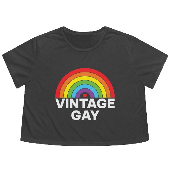 LBGT Flag Gay Pride Human Vintage Rainbow Flowy Cropped Tees